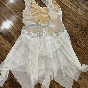 Elegant Sheer White Dress with Beaded Details